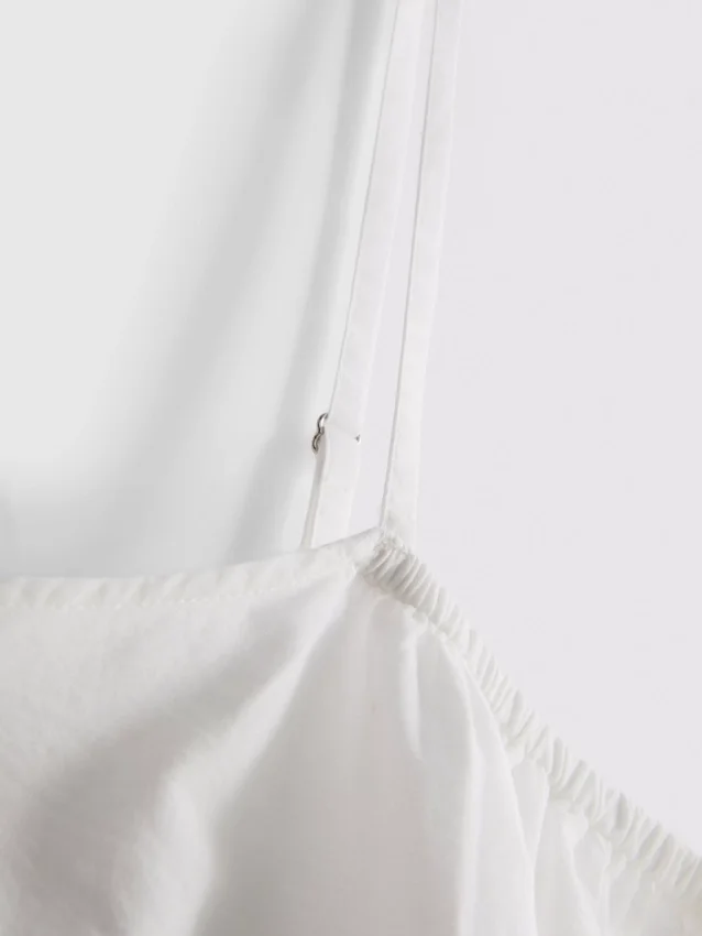 Cotton embroidered cropped cami top