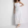 Cotton embroidered peplum hem cami top