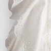 Cotton embroidered scalloped sleeve top