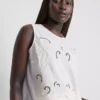 Cotton embroidered short sleeve blouse