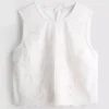 Cotton embroidered short sleeve blouse