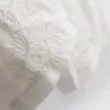 Cotton embroidered wide leg pants