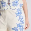 Cotton floral embroidered shorts