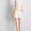 Cotton floral embroidered shorts