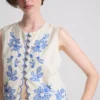 Cotton floral embroidered waistcoat
