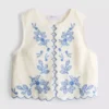 Cotton floral embroidered waistcoat