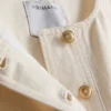 Cotton front-pocket cropped vest