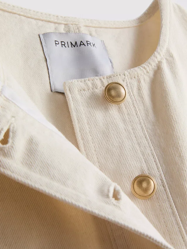 Cotton front-pocket cropped vest