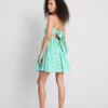Cotton gingham bandeau mini dress