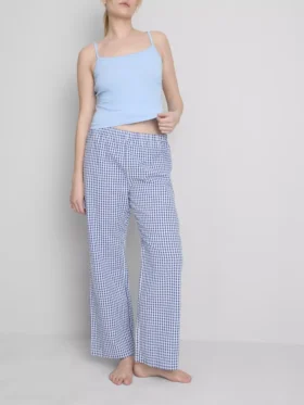 Cotton gingham pajama pants