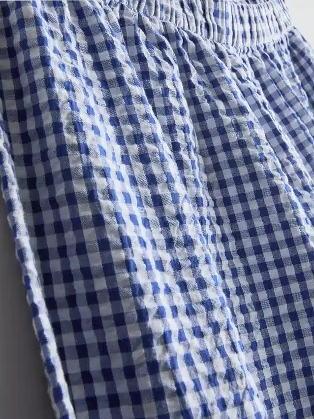 Cotton gingham pajama pants