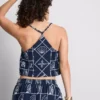 Cotton halter neck cutwork blouse