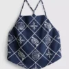 Cotton halter neck cutwork blouse