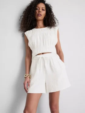 Cotton muslin shorts