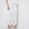 Cotton nautical eyelet midi skirt