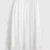 Cotton nautical eyelet midi skirt