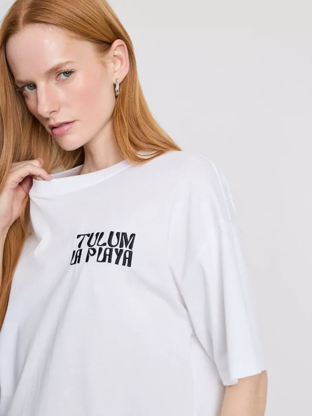 Cotton oversized graphic boyfriend tee