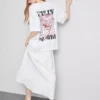 Cotton oversized graphic boyfriend tee