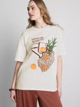 Cotton oversized old fashioned tee