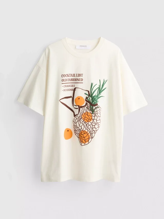 Cotton oversized old fashioned tee