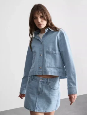 Cotton patch pocket denim jacket