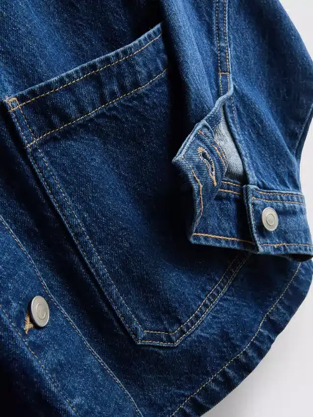 Cotton patch pocket denim jacket