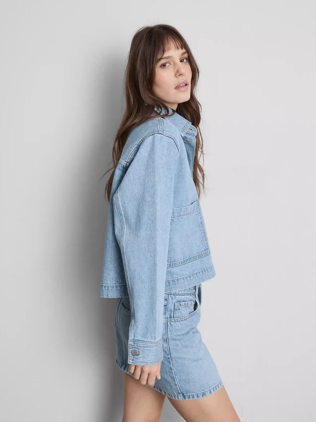 Cotton patch pocket denim jacket