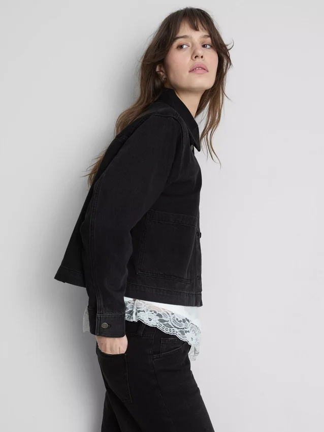 Cotton patch pocket denim jacket