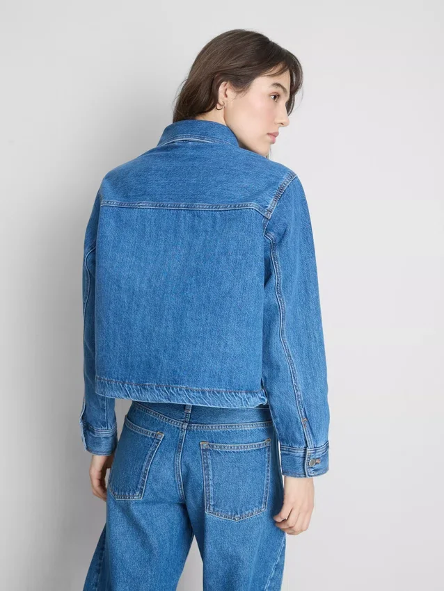 Cotton patch pocket denim jacket