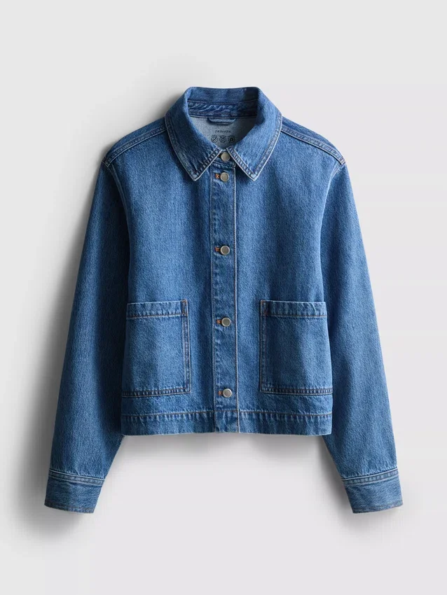 Cotton patch pocket denim jacket