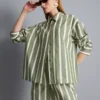 Cotton poplin striped shirt