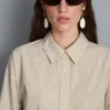 Cotton poplin striped shirt