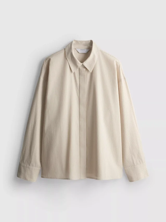 Cotton poplin striped shirt