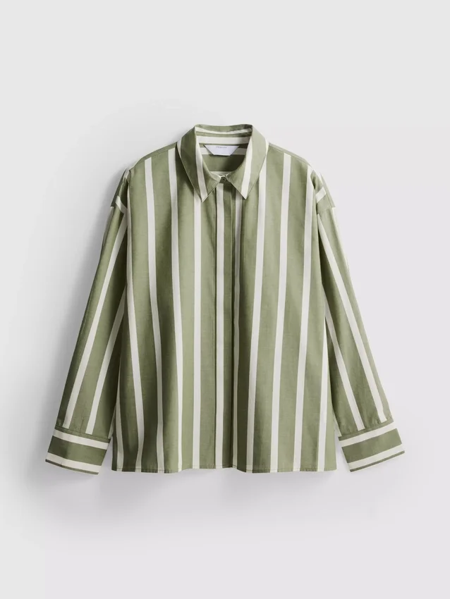 Cotton poplin striped shirt