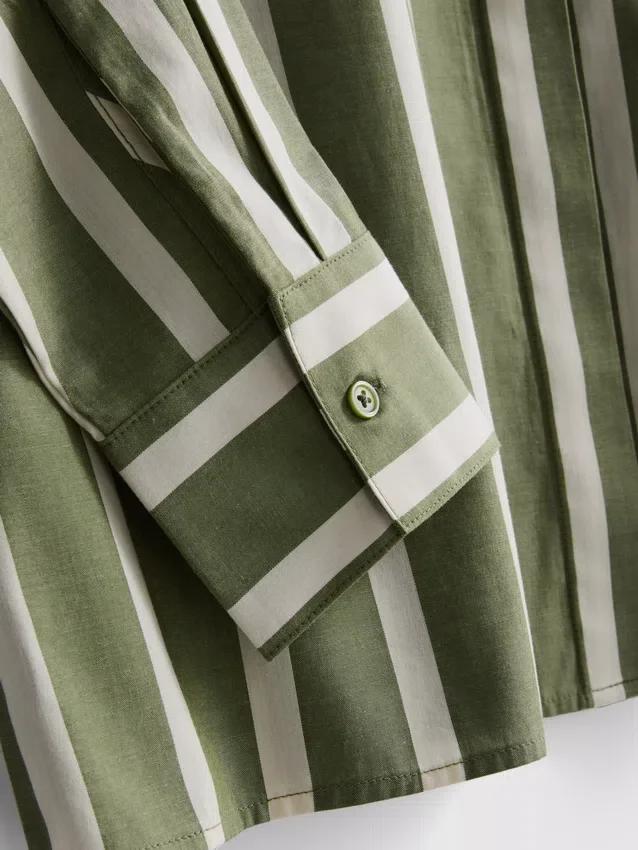 Cotton poplin striped shirt