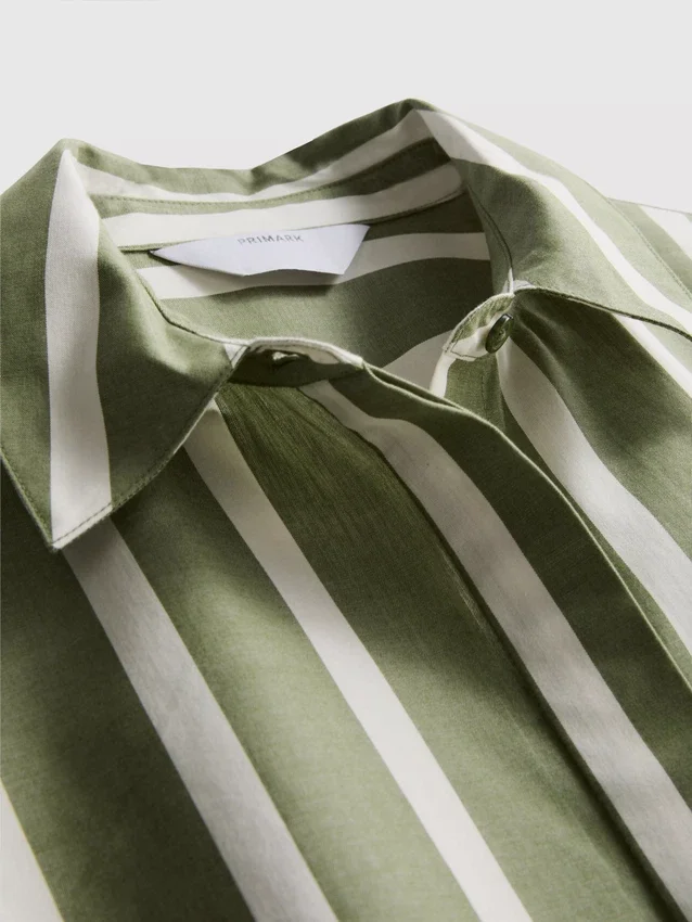Cotton poplin striped shirt