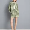 Cotton poplin striped shorts
