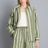 Cotton poplin striped shorts