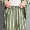 Cotton poplin striped shorts