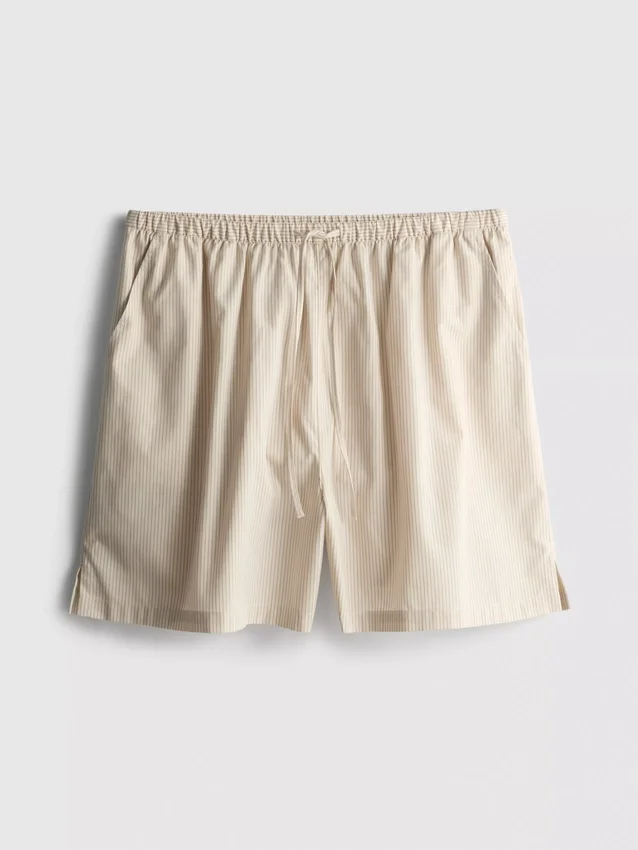 Cotton poplin striped shorts