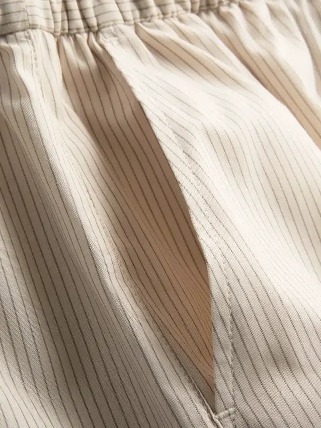 Cotton poplin striped shorts