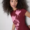 Cotton printed floral baby tee