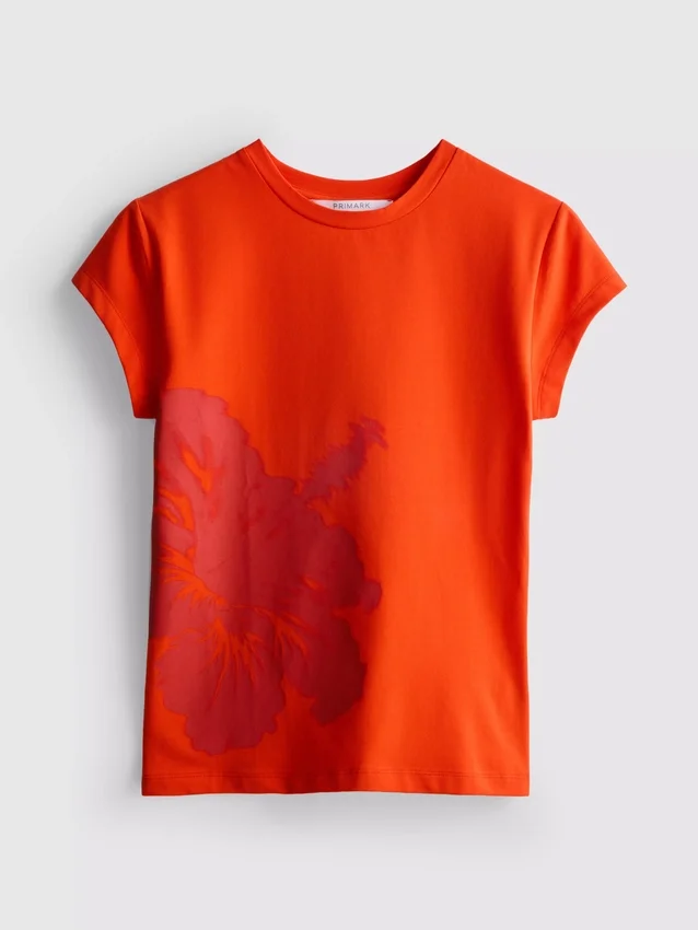 Cotton printed floral baby tee