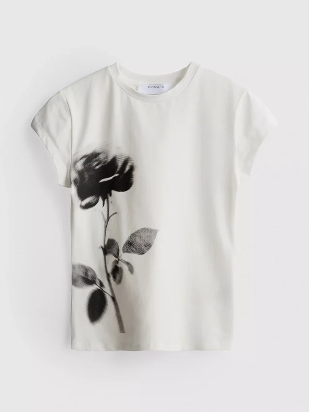 Cotton printed floral baby tee