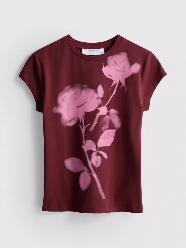 Cotton printed floral baby tee