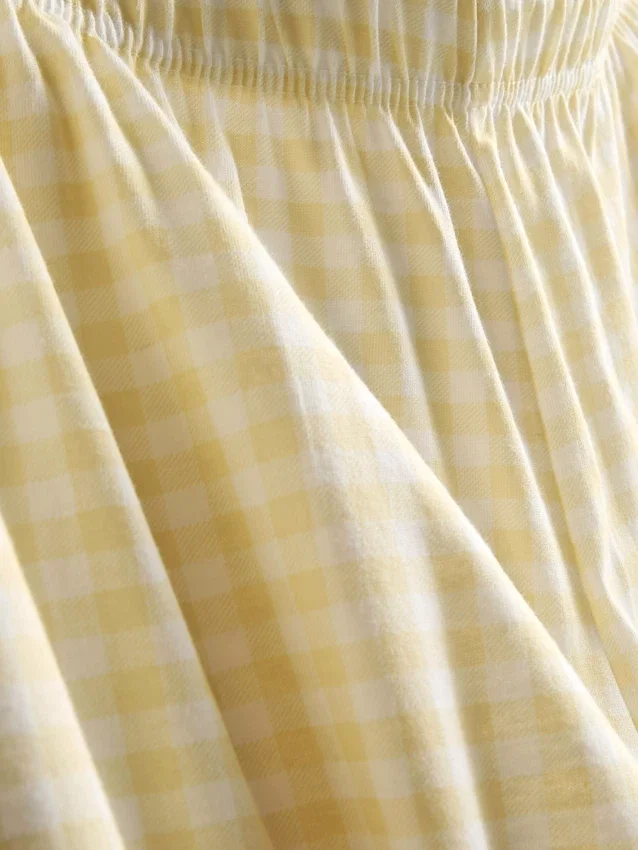 Cotton printed gingham pajamas