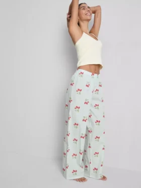 Cotton printed pajama bottoms