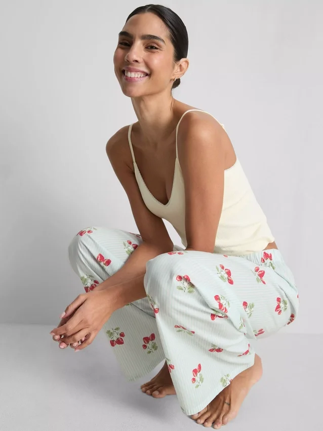 Cotton printed pajama bottoms