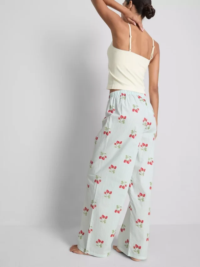 Cotton printed pajama bottoms