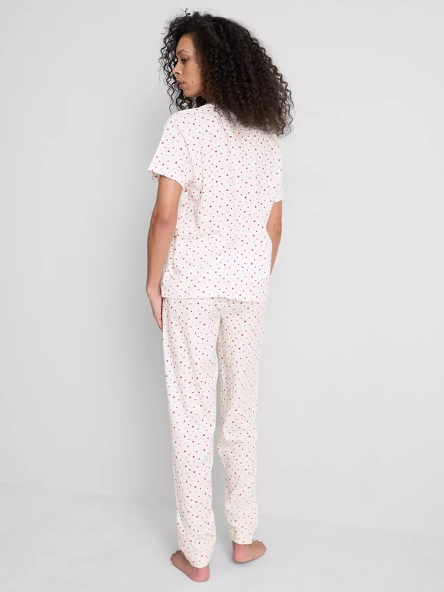 Cotton printed short sleeve pajamas